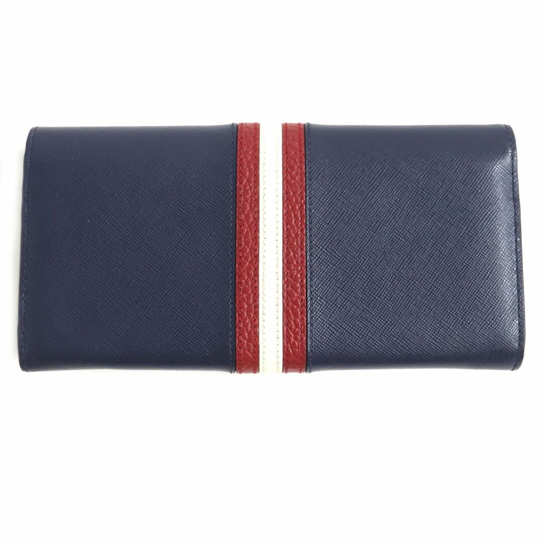 Bally - 極美品▽BALLY バリー シルバーロゴ金具 ストライプ フラップ