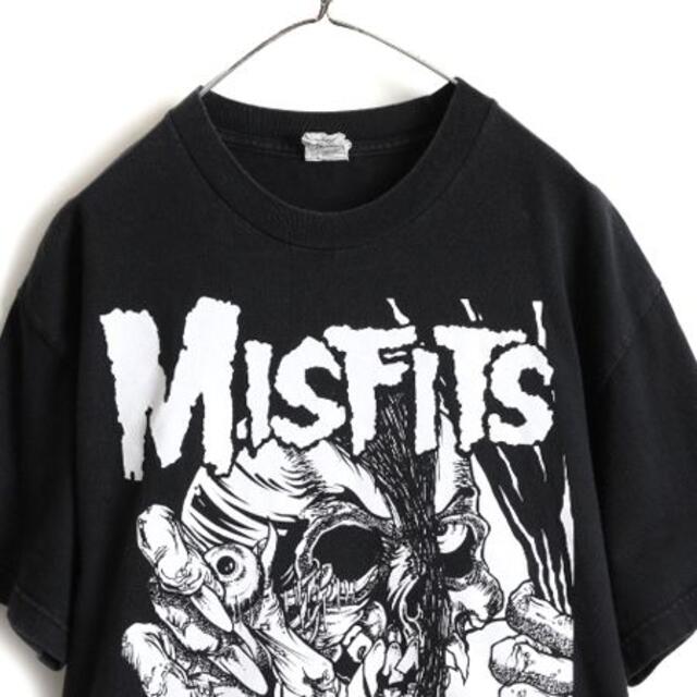 00s ミスフィッツ パスヘッド スカル プリント 半袖 Tシャツ L 黒