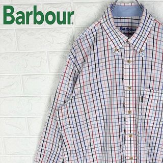 バーブァー(Barbour)のバブアー マルチチェック 長袖シャツ ロゴボタン 刺繍ロゴ コットン100％(シャツ)