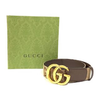 グッチ(Gucci)のGUCCI グッチ ダブルG バックル ワイドベルト ジャンボGG ブラウン(ベルト)