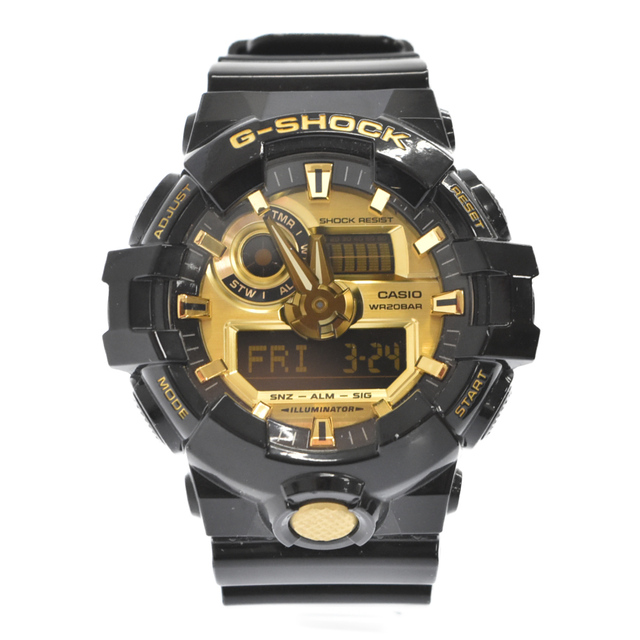 CASIO G-SHOCK カシオ ジーショック  GA-710GB-1AJF ANALOG-DIGITAL デジタル-アナログ 腕時計 ブラック/ゴールド65センチベルト穴最長