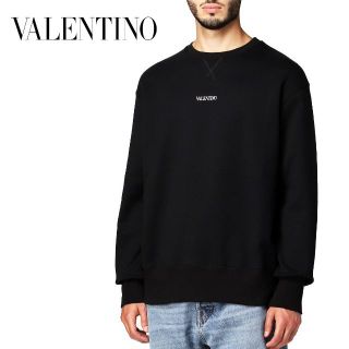 IP65防水 2 VALENTINO ブラック ロゴプリント スウェット size XL