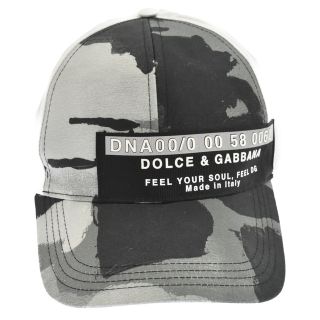 ドルチェアンドガッバーナ(DOLCE&GABBANA)のDOLCE & GABBANA ドルチェアンドガッバーナ 21SS カモ ロゴデザイン キャップ グレー/ホワイト GH590Z GEQ94(キャップ)