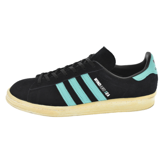 adidas アディダス ×ATMOS WIND AND SEA CAMPUS 80s GX3952 アトモス ウィンダンシー キャンパス ローカットスニーカー US9 ブラック