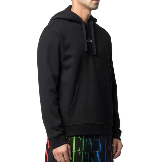 VALENTINO - 4 VALENTINO ロゴプリントブラック フーディー size Mの ...