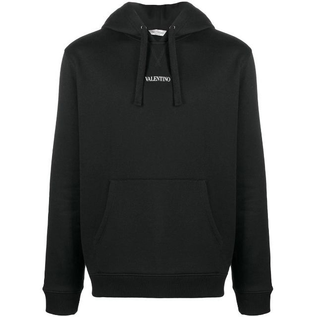 VALENTINO - 4 VALENTINO ロゴプリントブラック フーディー size Mの ...