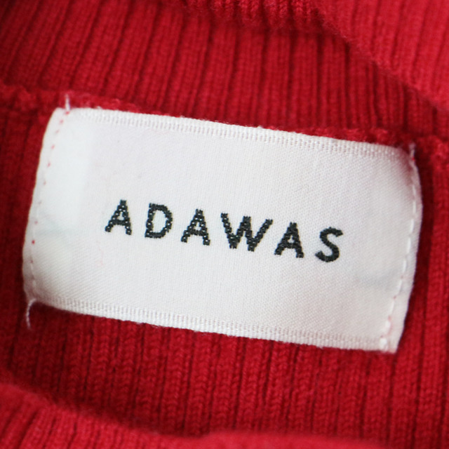 ADAWAS - ADAWAS アダワス ウール ニット ワンピース ドレス レッド 赤