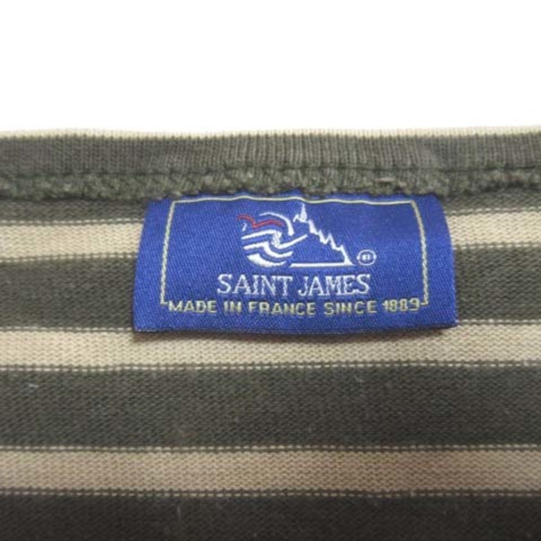 SAINT JAMES(セントジェームス)のセントジェームス バスクシャツ ボーダー カーキ カットソー 長袖 ボートネック レディースのトップス(カットソー(長袖/七分))の商品写真