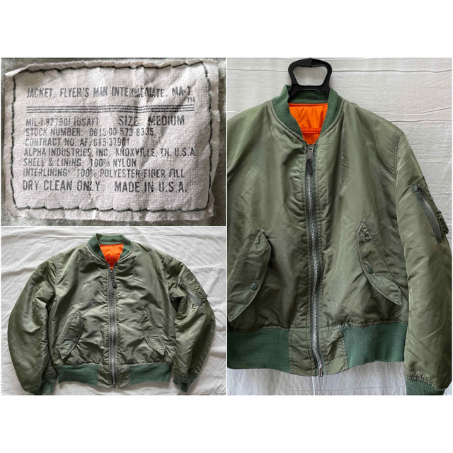 90's USA製 ALPHA INDUSTRIES MA-1 MIDIUM