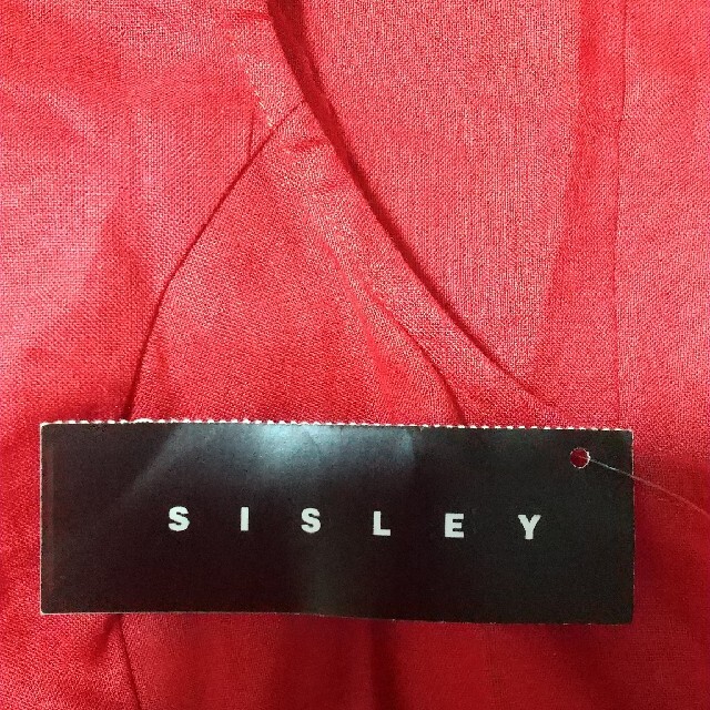 Sisley(シスレー)のシスレーのイタリア製　麻100%の赤のロングワンピース新品タグ付き レディースのワンピース(ロングワンピース/マキシワンピース)の商品写真