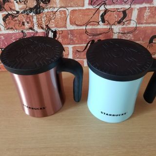 スターバックスコーヒー(Starbucks Coffee)のスターバックスコーヒー　ロゴキャップマグ　クリアブラウン&ライトブルー(グラス/カップ)