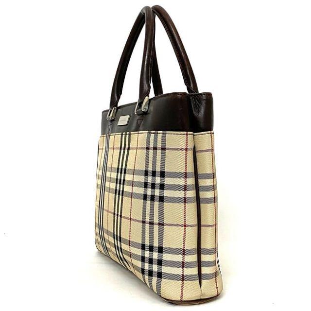 BURBERRY - バーバリー トートバッグ ベージュ ブラウン レザーの通販