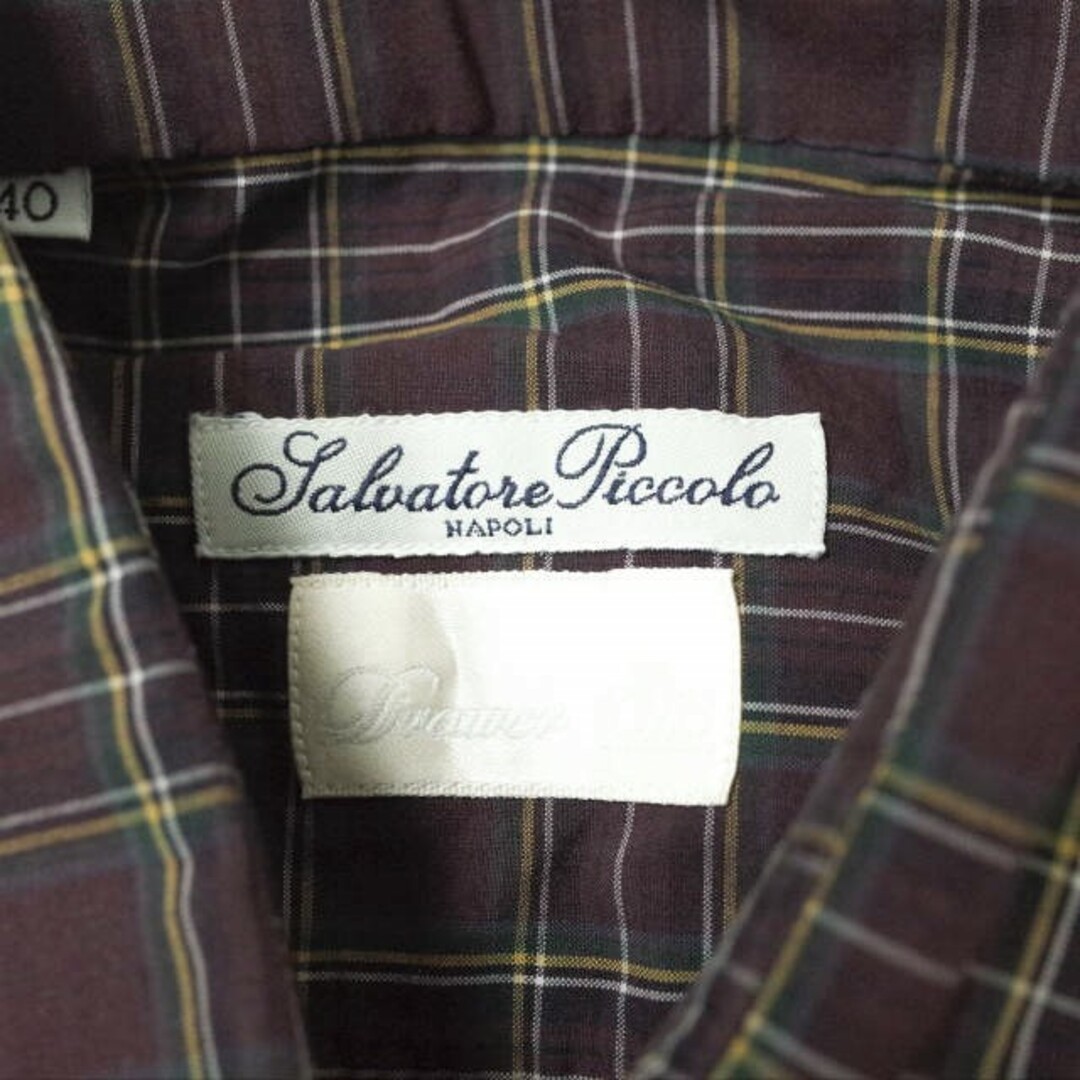 Drawer x Salvatore Piccolo ドゥロワー サルヴァトーレピッコロ 別注 イタリア製 チェックシャツ 6511-343-0143 40 パープル 長袖 トップス【Drawer × Salvatore Piccolo】 2