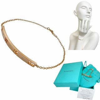 ティファニー(Tiffany & Co.)のティファニー　ブレス　アトラス　バー　K18　PG　ダイヤ　プレート　チェーン(ブレスレット/バングル)