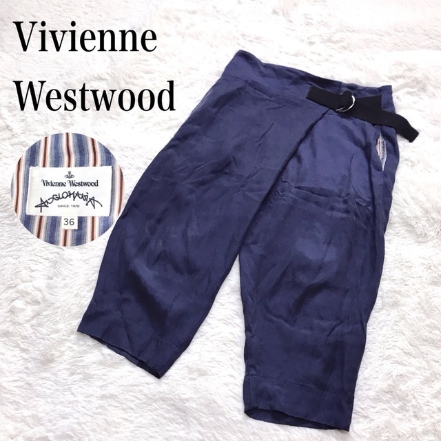 37丈希少 Vivienne Westwood 変形 パンツ ネイビー ストライプ