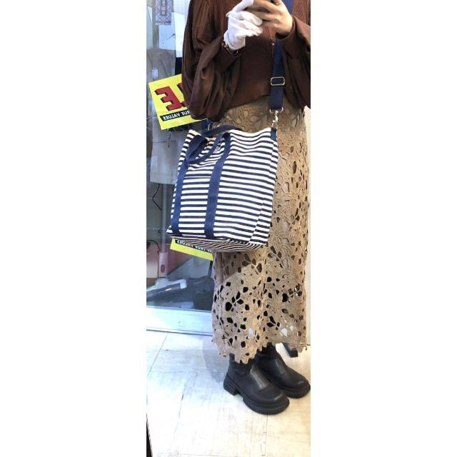 ルートート ショルダー&トートバッグ 2WAY ボーダー 紺白 ROOTOTE