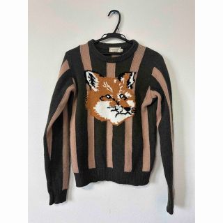 メゾンキツネ(MAISON KITSUNE')のMAISON KITSUNE ストライプセーター Fox head (ニット/セーター)