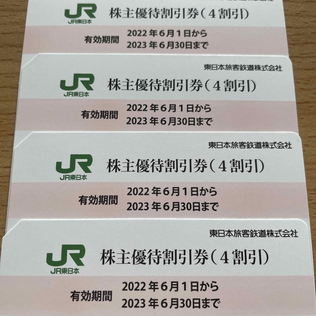 東日本旅客鉄道株式会社　JR東日本　株主優待割引券4枚
