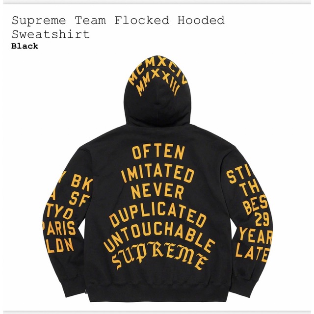 Supreme(シュプリーム)のsupreme Team Flocked Hooded Sweatshirt  メンズのトップス(パーカー)の商品写真