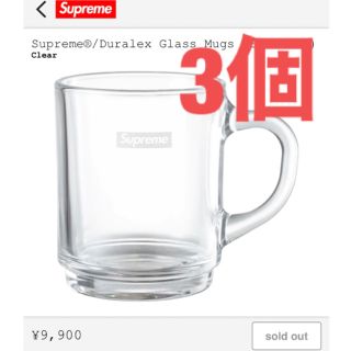 シュプリーム(Supreme)のSupreme®/Duralex Glass Mugs 3個 クリヤーマグカップ(ノベルティグッズ)