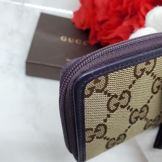 Gucci(グッチ)の【美品】 GUCCI グッチ GG キャンバス コインケース 小銭入れ 財布 紫 レディースのファッション小物(コインケース)の商品写真