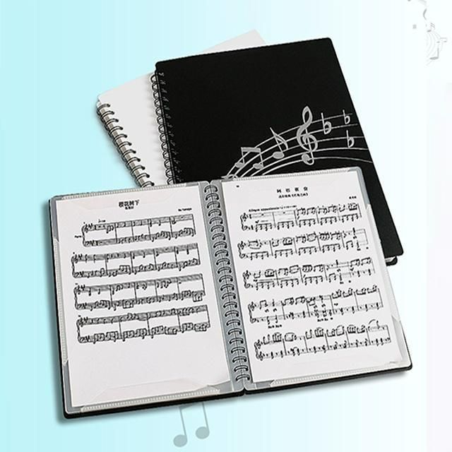 価格は安く 楽譜ファイル 演奏 レッスン 楽譜 黒 A4 バインダー 40ページ 書き込み可