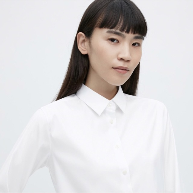 UNIQLO(ユニクロ)のUNIQLO スーピマコットンストレッチシャツ（長袖） レディースのトップス(シャツ/ブラウス(長袖/七分))の商品写真