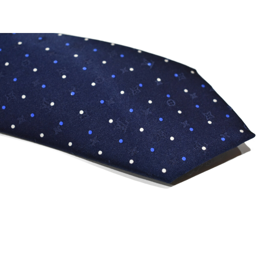 【おしゃれ★中古品】 LOUIS VUITTON, クラヴァット・コンフィティス M70566 ブルー系 シルク100% ネクタイ ビジネス お仕事 メンズ ドット LV おしゃれ 人気 ギフト プレゼント包装可 【中古】松山久万ノ台店