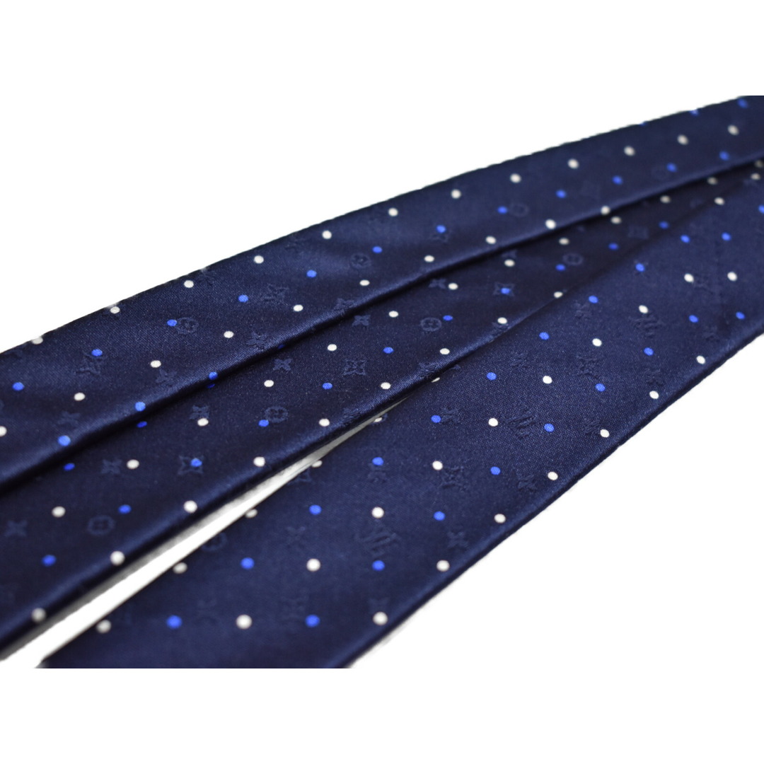 【おしゃれ★中古品】 LOUIS VUITTON, クラヴァット・コンフィティス M70566 ブルー系 シルク100% ネクタイ ビジネス お仕事 メンズ ドット LV おしゃれ 人気 ギフト プレゼント包装可 【中古】松山久万ノ台店