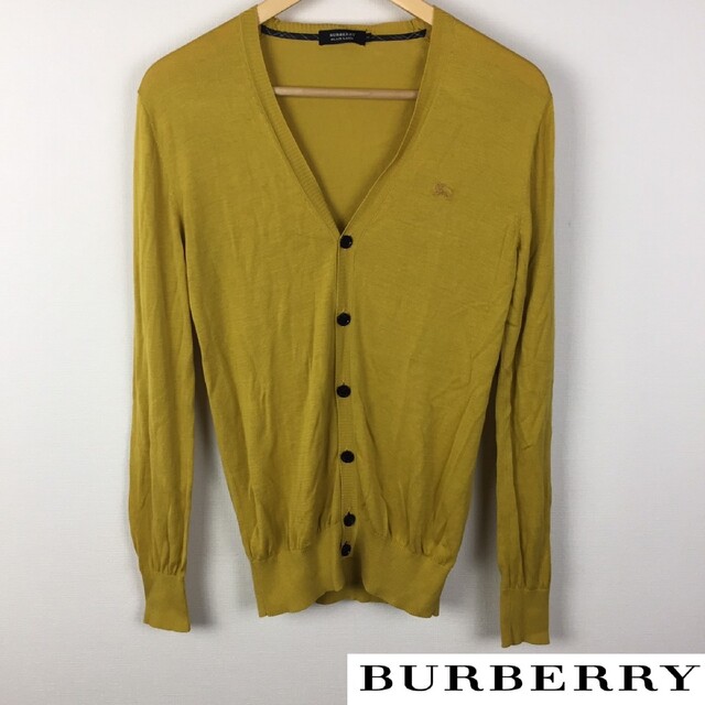 美品 BURBERRY BLACK LABEL 長袖カーディガン イエロー-