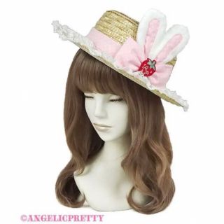 アンジェリックプリティー(Angelic Pretty)のLittle StrawberryストローHat(麦わら帽子/ストローハット)