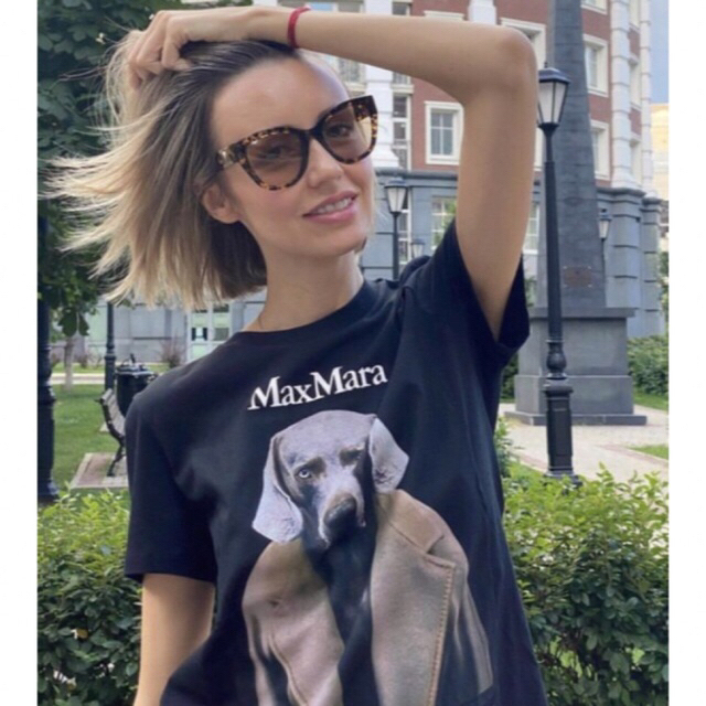 MAX MARA MMDOG T-SHIRT LOGO Tシャツ ロゴ付 黒 L | www.tspea.org