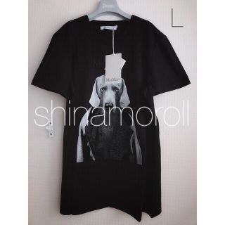 マックスマーラ(Max Mara)のMAX MARA MMDOG T-SHIRT LOGO Tシャツ ロゴ付 黒 L(Tシャツ(半袖/袖なし))