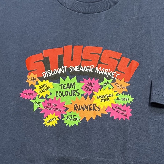 STUSSY - 【STUSSY】90s old stussy market Tシャツ 紺 XLの通販 by