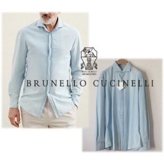 ブルネロクチネリ(BRUNELLO CUCINELLI)の82,500円新品訳タグ付き【ブルネロクチネリ】デニム風シャンブレーシャツ XL(シャツ)