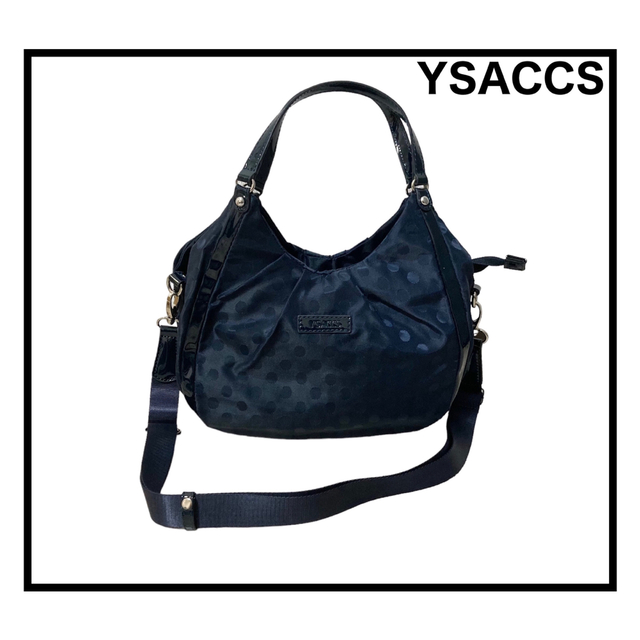 【YSACCS】　イザック　ハンドバッグ　ショルダーバッグ　ネイビー　2way