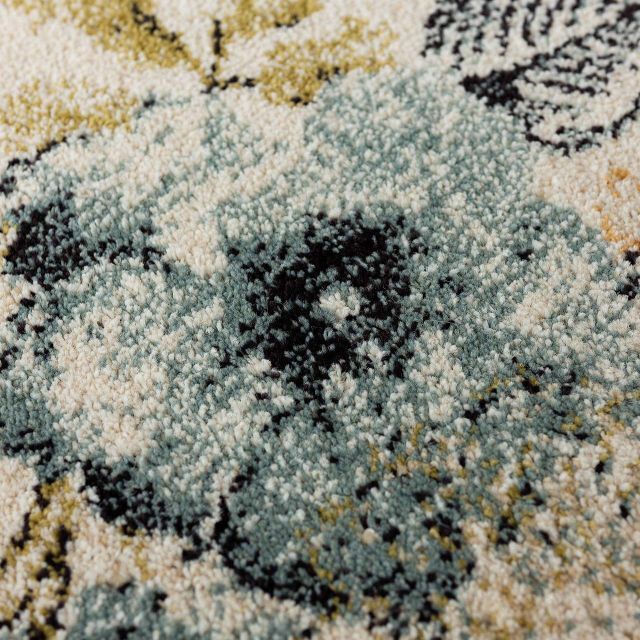 【色: アイボリー】サヤンサヤン 北欧風 フラワー 花柄 玄関マット 室内 フル 5