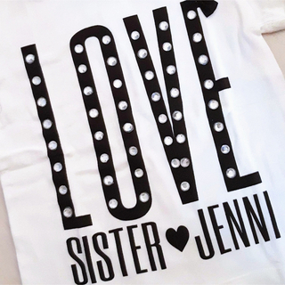 ジェニィ(JENNI)の【良品】SISTER JENNI ストーン付き ラブ Tシャツ 100 ジェニィ(Tシャツ/カットソー)