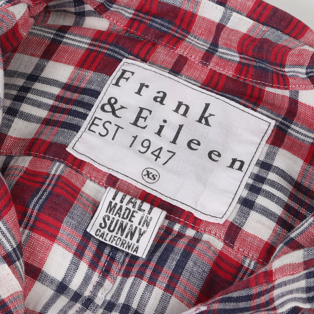 Frank&Eileen フランクアンドアイリーン シャツ マドラス チェック 柄 コットンシャツ LUKE ネイビー レッド ホワイト 紺赤白 S トップス 長袖シャツ【メンズ】【美品】