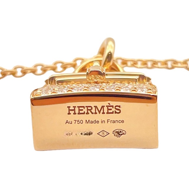 （新品仕上げ済）エルメス HERMES アミュレットカデナネックレス ペンダント H121332B 00 K18 PG × ダイヤ 0.09ct 証明書 8591