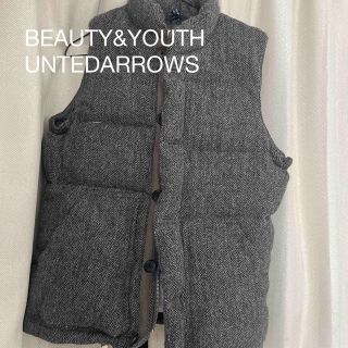 B&Y BEAUTY&YOUTH ダウンベスト ウール スナップボタン M 紺