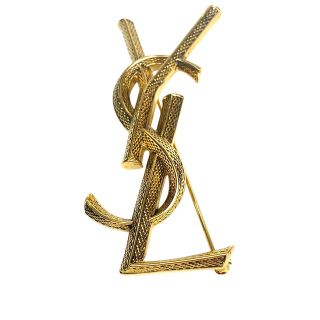 極美品 イヴサンローラン ブローチ ビジュ YSL 刻印 ゴールド