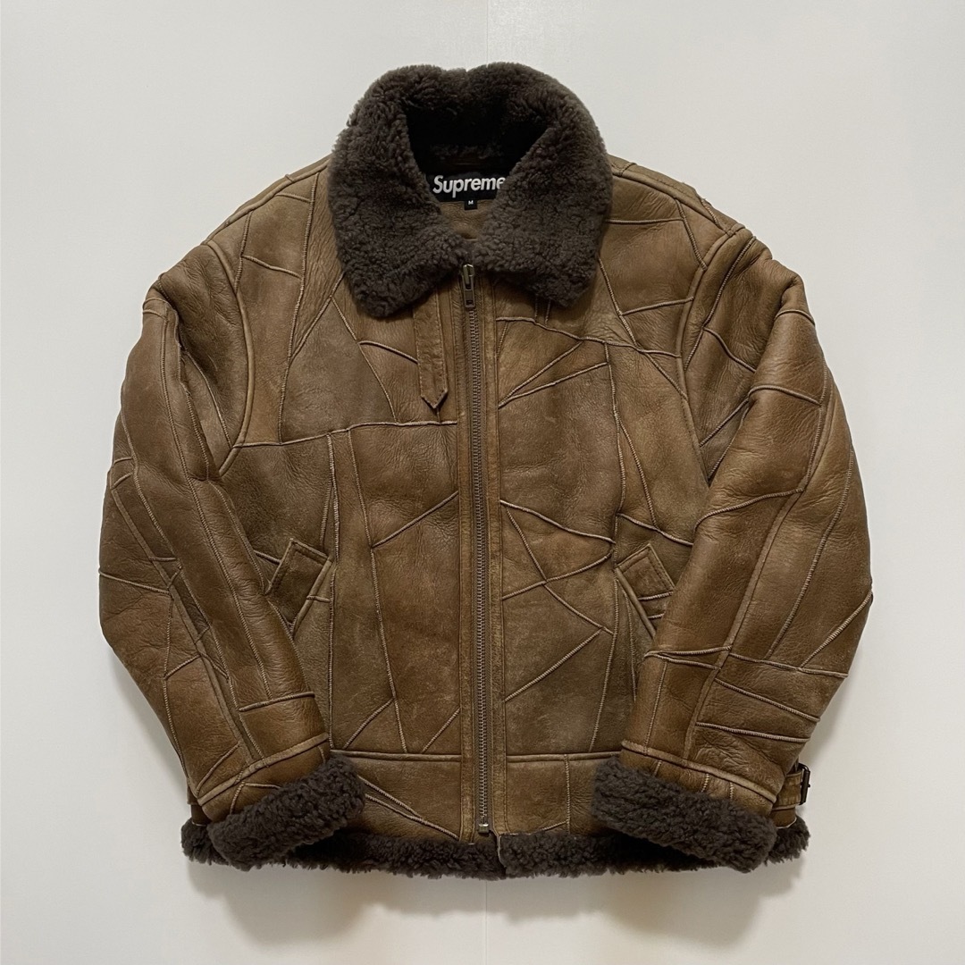 Supreme - 18fw M patchwork shearling b-3 jacket