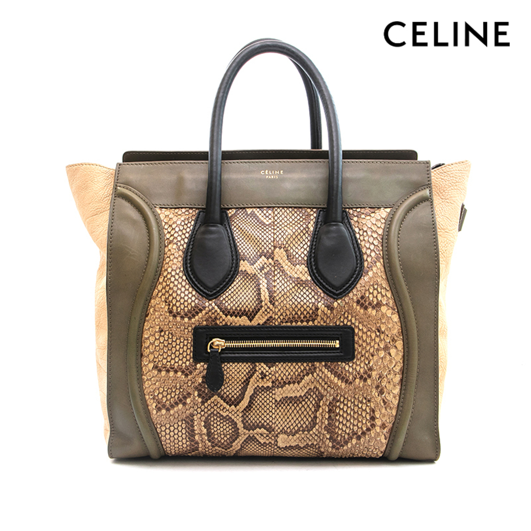 セリーヌ CELINE パイソン ラゲージ ミディアムショッパー ハンドバッグ