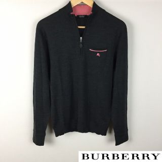 バーバリーブラックレーベル(BURBERRY BLACK LABEL)の美品 BURBERRY BLACK LABEL 長袖ニット チャコールグレー(ニット/セーター)