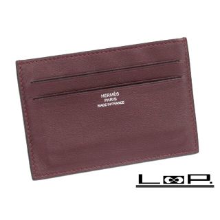 エルメス(Hermes)の■美品■　エルメス シルクイン カード パス ケース ブラウン スイフト 【A60248】(名刺入れ/定期入れ)