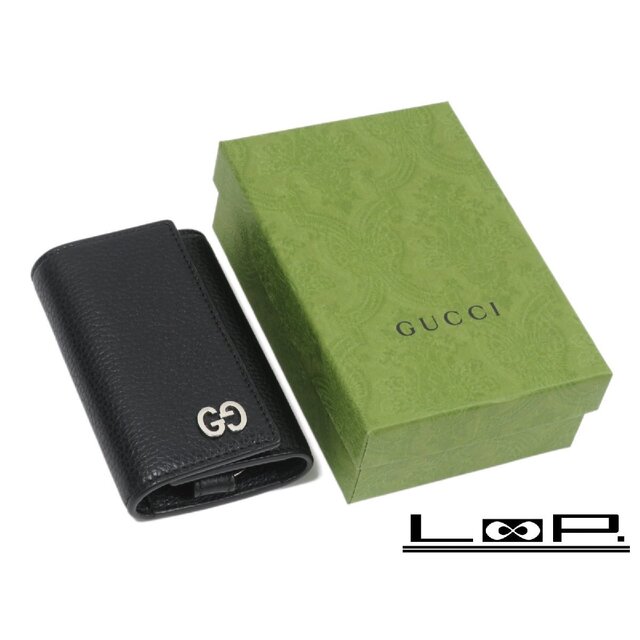 Gucci(グッチ)の【最終値下げ 5/28日 01：59まで】■美品■　グッチ キーケース リング ６連 GG レザー ブラック 473924 箱 【A66339】 メンズのファッション小物(キーホルダー)の商品写真