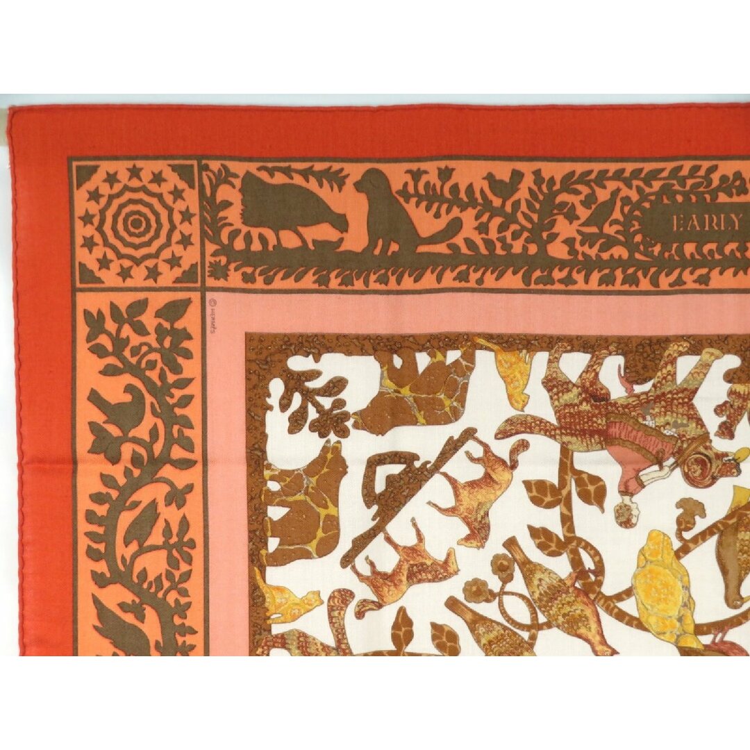 お金を節約 □新同□カシミヤ□ エルメス カレ 90 EARLY AMERICA 古き