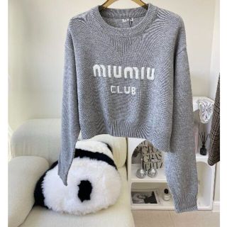 スタイリッシュシンプル miumiu ミュウミュウ 可愛い半袖ニット 38