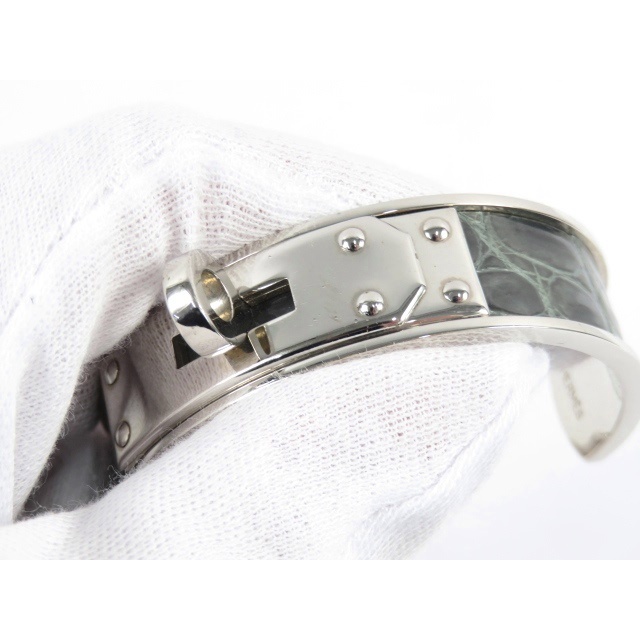 【特別値下げ 4/29日01:59まで】■美品■ エルメス ケリー ドゥブルトゥール クロコ ブレスレット バングル SS 【A67891】